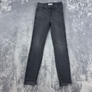 Madewell Jeans Womens Size 26 Black 10" High Rise Skinny Raw Hem Stretch Denim